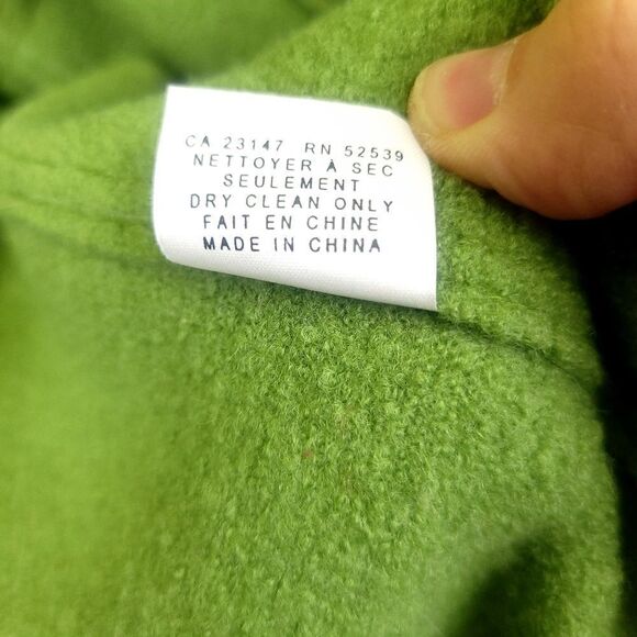 Vintage Hilary Radley Green Hooded Zippered Wool Coat Size Small - Picture 9 of 12